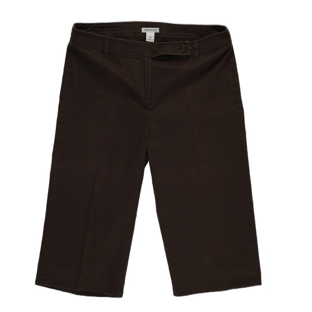 Harold's Bermuda Pants Shorts Women's Size 10 Brown Mid Rise Straight Leg Cotton